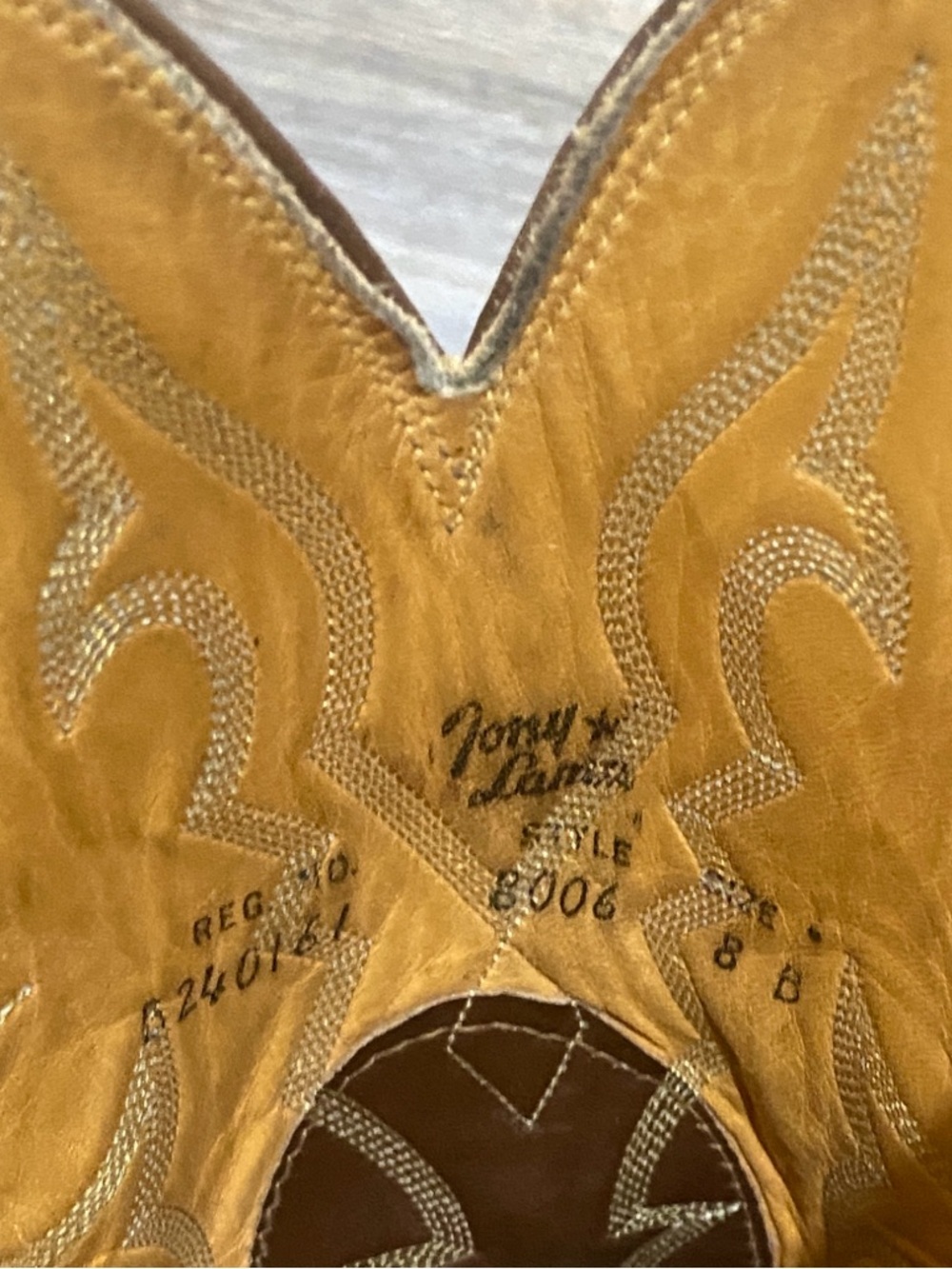 VTG Tony Lama Exotic Lizard Cowboy Brown Boots Size 8B Style 8006 Western Rodeo - Picture 10 of 13